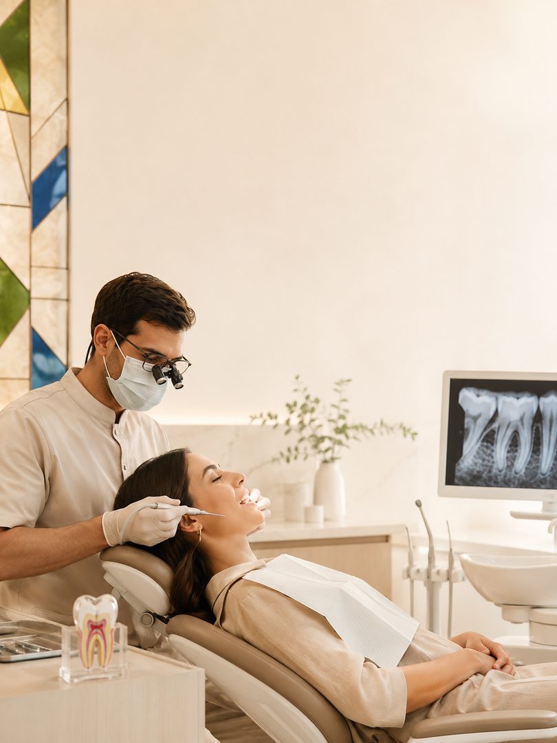 Root canal treatment being performed at Picasso Dental Clinic