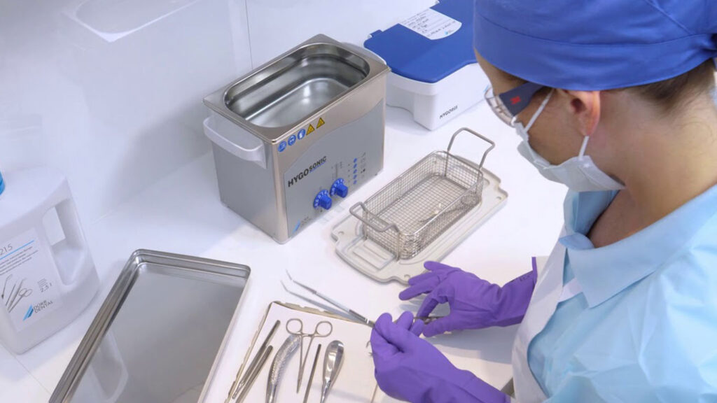 cleaning dental instruments